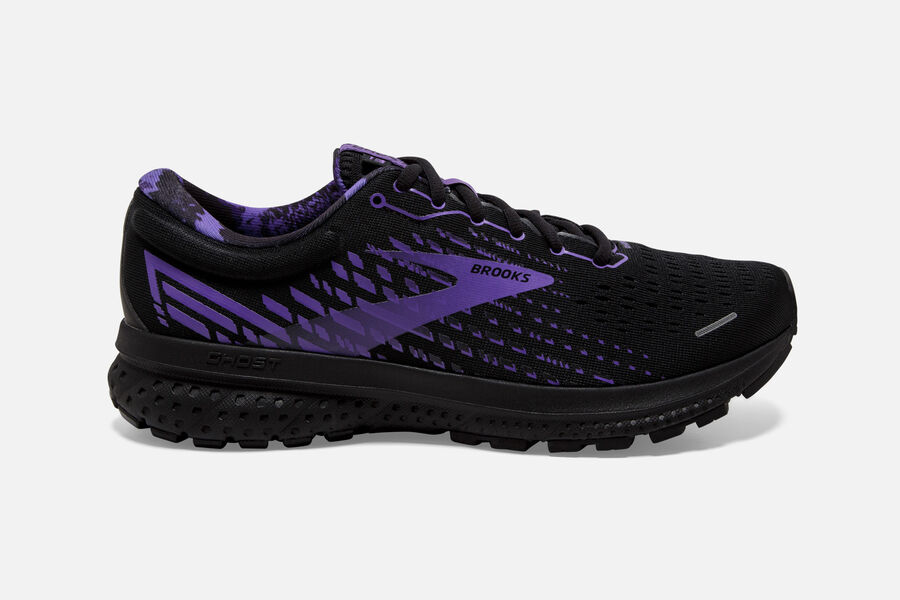 Brooks Ghost 13 Road Running Shoes Mens Black/Purple 346987-PXD